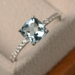 Aquamarine .925 Sterling Silver Ring